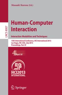 Produktbild: Human-Computer Interaction: Interaction Modalities and Techniques