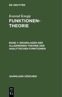 Produktbild: Grundlagen der allgemeinen Theorie der analytischen Funktionen