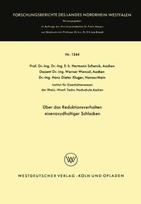 Produktbild: &Uuml;ber das Reduktionsverhalten eisenoxydhaltiger Schlacken