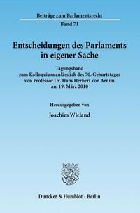 Produktbild: Entscheidungen des Parlaments in eigener Sache.