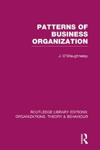 Produktbild: Patterns of Business Organization (RLE: Organizations)