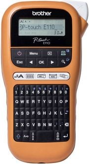 Produktbild: Brother P-touch E110 Beschriftungsger&auml;t Geeignet f&uuml;r Schriftband: TZe 3.5 mm, 6 mm, 9 mm, 12 mm