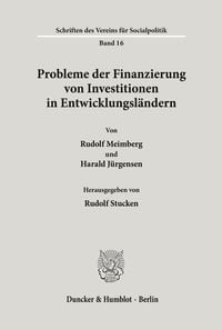 Produktbild: Probleme der Finanzierung von Investitionen in Entwicklungsl&auml;ndern.