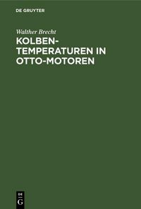 Produktbild: Kolbentemperaturen in Otto-Motoren