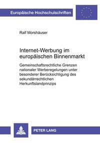Produktbild: Internet-Werbung im europ&auml;ischen Binnenmarkt