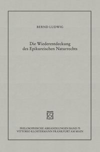 Produktbild: Die Wiederentdeckung des Epikureischen Naturrechts