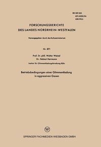 Produktbild: Betriebsbedingungen einer Glimmentladung in aggressiven Gasen