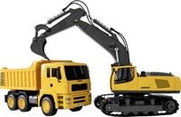 Produktbild: Amewi 1:18 Baufahrzeug Baufahrzeug, LKW mit Lichteffekt, inkl. Akku und Ladekabel