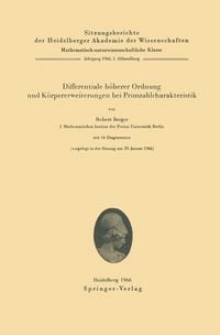 Produktbild: Differentiale h&ouml;herer Ordnung und K&ouml;rpererweiterungen bei Primzahlcharakteristik