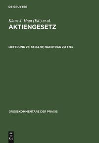 Produktbild: &sect;&sect; 84-91; Nachtrag zu &sect; 93