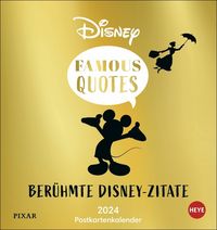 Disney Typo Zitate Postkartenkalender 2024. Berühmte Sprüche aus der Disney-Welt. Kleiner Kalender 2024 für den Schreibtisch. Weisheiten von Mickey