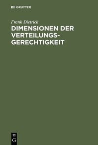 Produktbild: Dimensionen der Verteilungsgerechtigkeit