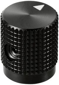 Produktbild: TRU COMPONENTS TC-11613876 Drehknopf mit Knopfmarkierung Schwarz (&Oslash; x H) 14 mm x 16 mm Aluminium 1 St.