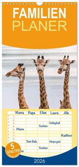 Produktbild: Familienplaner 2026 - Afrikas Tierwelt: Giraffen mit 5 Spalten (Wandkalender, 21 x 45 cm) CALVENDO