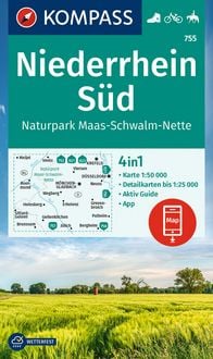 Produktbild: KOMPASS Wanderkarte 755 Niederrhein S&uuml;d, Naturpark Maas-Schwalm-Nette 1:50.000