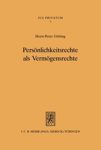Produktbild: Pers&ouml;nlichkeitsrechte als Verm&ouml;gensrechte