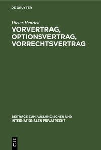 Produktbild: Vorvertrag, Optionsvertrag, Vorrechtsvertrag