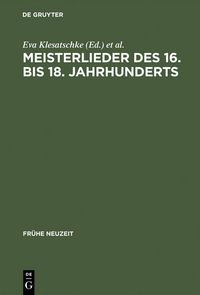 Produktbild: Meisterlieder des 16. bis 18. Jahrhunderts