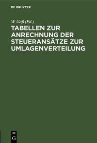 Produktbild: Tabellen zur Anrechnung der Steuerans&auml;tze zur Umlagenverteilung