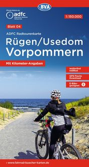 Produktbild: BVA ADFC Radtourenkarte R&uuml;gen/Usedom Vorpommern 1:150.000