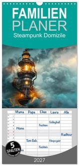 Produktbild: Familienplaner 2027 - Steampunk Domizile mit 5 Spalten (Wandkalender, 21 x 45 cm) CALVENDO
