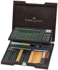 Produktbild: Faber-Castell Pitt Monochrome, 85er Set Holzkoffer