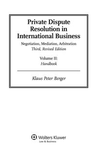 Produktbild: Private Dispute Resolution in International Business