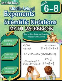 Produktbild: Exponents and Scientific Notations Math Workbook 6th to 8th Grade