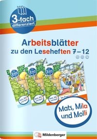 Produktbild: Mats, Mila und Molli &ndash; Arbeitsbl&auml;tter zu den Leseheften 7 &ndash; 12 (A B C)