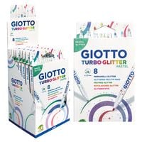 Produktbild: GIOTTO Fasermaler Turbo Glitter Pastel 8 St&uuml;ck Kartonetui