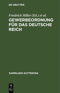 Produktbild: Gewerbeordnung f&uuml;r das Deutsche Reich