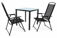 Produktbild: 3-tlg Sitzgruppe Gartenm&ouml;bel Tisch St&uuml;hle Set 80M