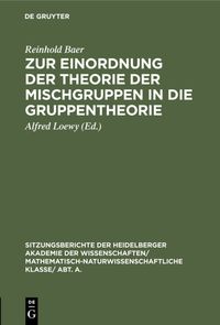 Produktbild: Zur Einordnung der Theorie der Mischgruppen in die Gruppentheorie