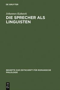 Produktbild: Die Sprecher als Linguisten