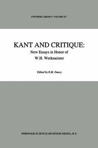Produktbild: Kant and Critique: New Essays in Honor of W.H. Werkmeister