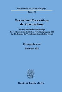 Produktbild: Zustand und Perspektiven der Gesetzgebung.