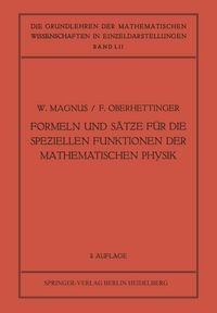 Produktbild: Formeln und S&auml;tze f&uuml;r die Speziellen Funktionen der Mathematischen Physik