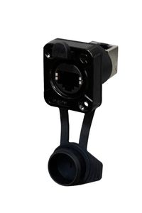 Produktbild: Rean AV RJ45 Feedthrough, 90&deg; UP, IP65 Airtight RRE8F-Z-011-1 Buchse, Einbau Schwarz 1St.