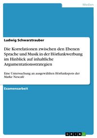 Produktbild: Die Korrelationen zwischen den Ebenen Sprache und Musik in der H&ouml;rfunkwerbung im Hinblick auf inhaltliche Argumentationsstrategien