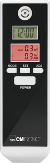 Produktbild: Clatronic AT 3605 Alkoholtester Weiß, Schwarz 0.0 bis 1.9 ‰ inkl. Display, Verschiedene Einheiten anzeigbar, Uhr