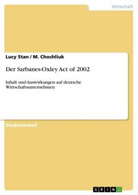 Produktbild: Der Sarbanes-Oxley Act of 2002