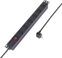Produktbild: Sygonix SY-6736980 Steckdosenleiste 19 Zoll 6fach Schwarz Schutzkontakt 1St.
