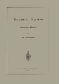 Produktbild: Formelle Gesetze im r&ouml;mischen Rechte