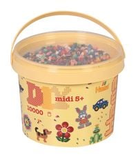 Produktbild: Hama 180-67 - Eimer mit ca. 10000 Midi-B&uuml;gelperlen, Volltonmix