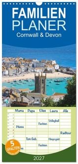Produktbild: Familienplaner 2027 - Cornwall & Devon mit 5 Spalten (Wandkalender, 21 x 45 cm) CALVENDO