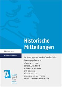 Produktbild: Historische Mitteilungen 29 (2017)