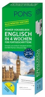 Produktbild: PONS Power-Vokabelbox Englisch in 4 Wochen f&uuml;r Fortgeschrittene