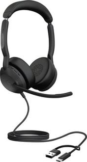 Produktbild: Jabra Evolve2 50 On Ear Headset kabelgebunden, Bluetooth&reg; Stereo Schwarz Mikrofon-Rauschunterdr&uuml;ckung, Noise Cancelling Headset