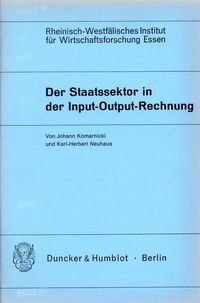 Produktbild: Der Staatssektor in der Input-Output-Rechnung.