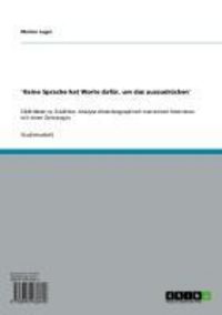 Produktbild: 'Keine Sprache hat Worte daf&uuml;r, um das auszudr&uuml;cken'